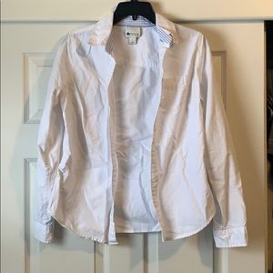 White button down top